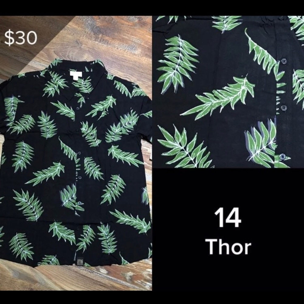 🆕Boys Hawaiian Button Down Shirt boy size 14